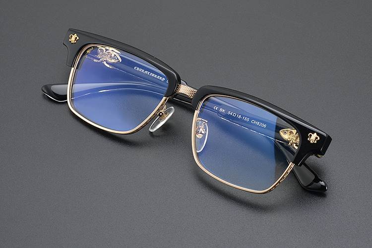 Chrome Hearts square frame browline glasses frame