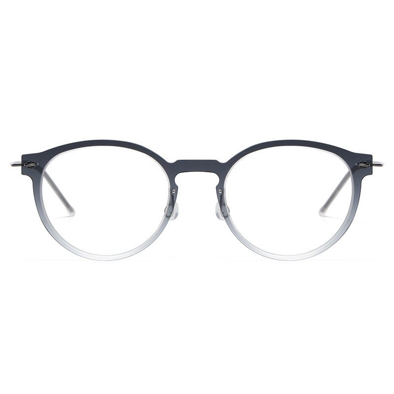 Screwless nylon frame, titanium temples oval eyeglasses