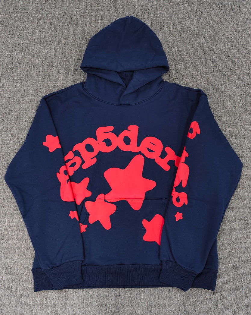 Sp5der Foam Print Spider Thick Fleece Hoodie