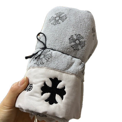 Chrome Hearts Coral Fleece Towel, Bath Towel, Head Wrap, Hair Drying Towel