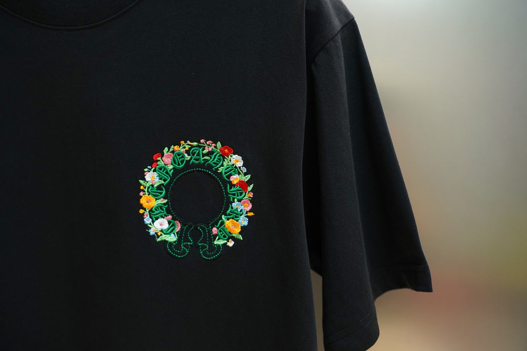 Chrome Hearts Colorful Tree Planting Garden Embroidery T-Shirt