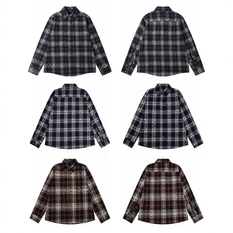 Chrome Hearts Paisley Cross Print Jacquard Long-Sleeved Shirt