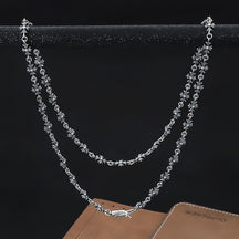 925 silver cross heart chain