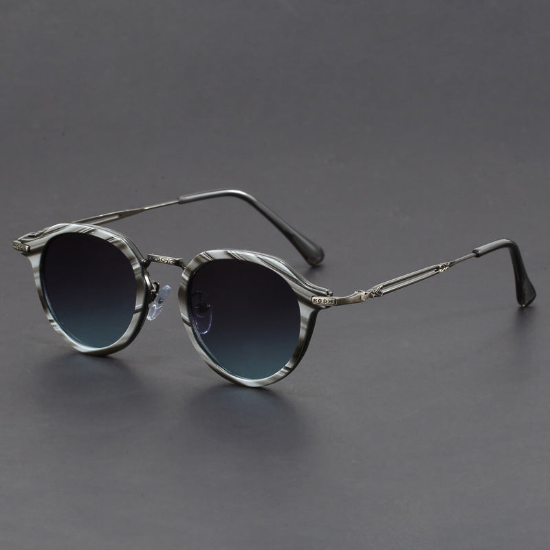 Steampunk metal round sunglasses