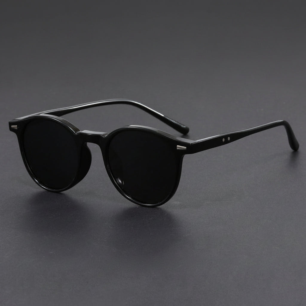 Retro Oval Frame black UV400 protection sunglasses