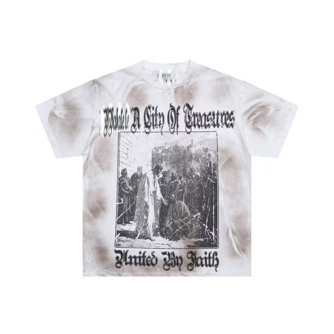 VAL Washed and Distressed Streetwear T-Shirt