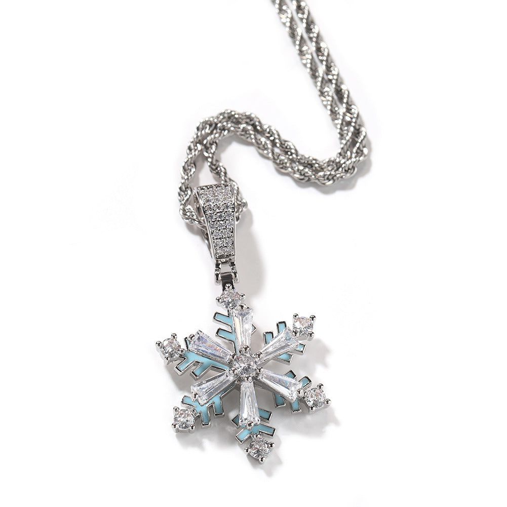 Winter rotating snowflake luminous oil drop pendant