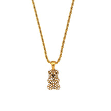 Bear pendant 18K zirconium necklace