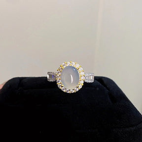 Opal inlaid brick ring