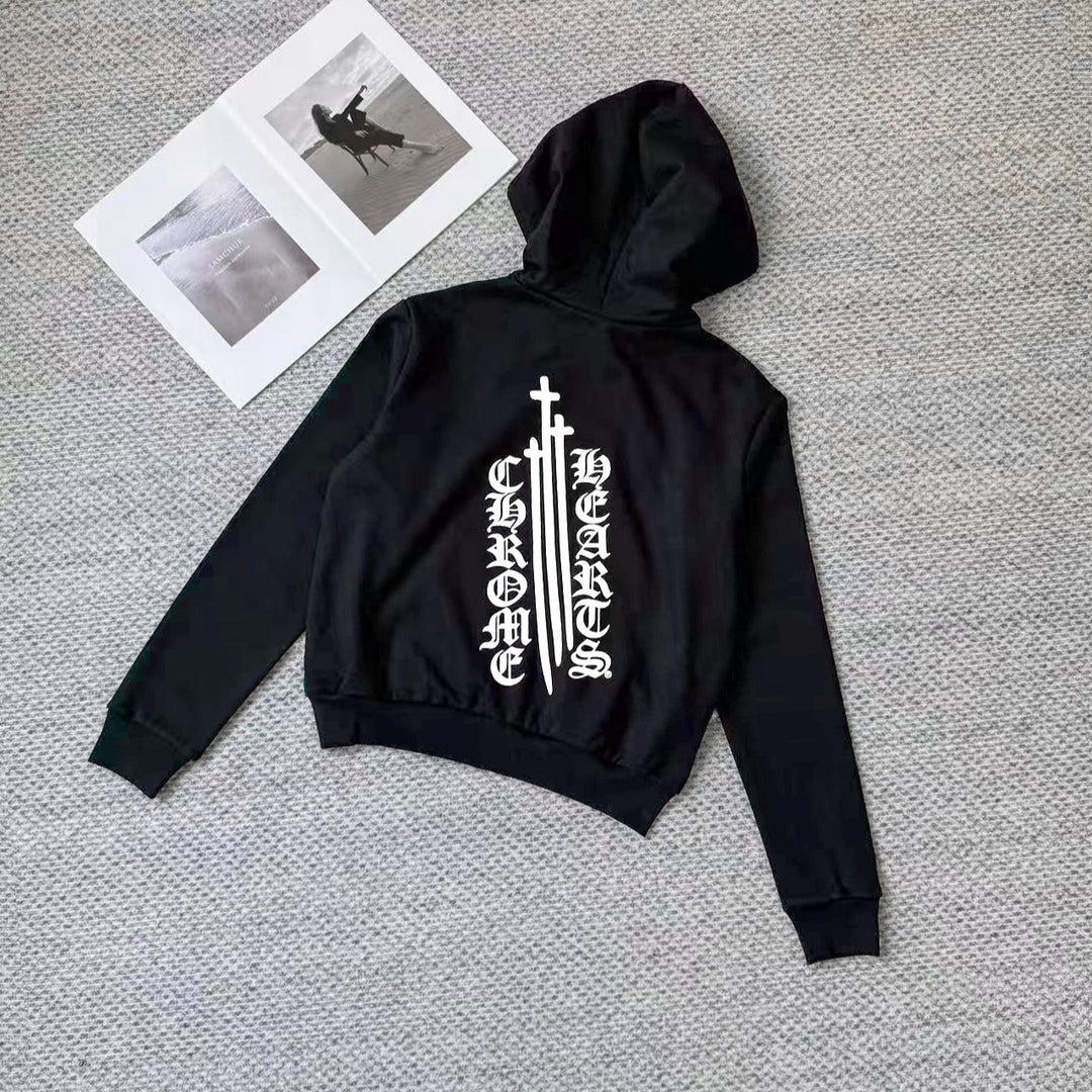 Chrome Hearts Sanskrit Sword Printed Zippered Hoodie