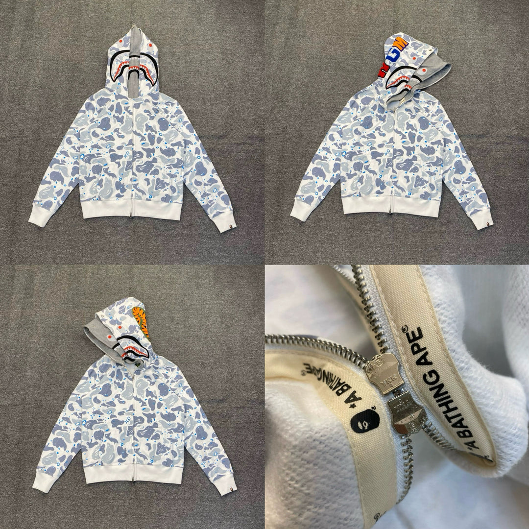 BAPE Shark head camouflage zip-up jacket