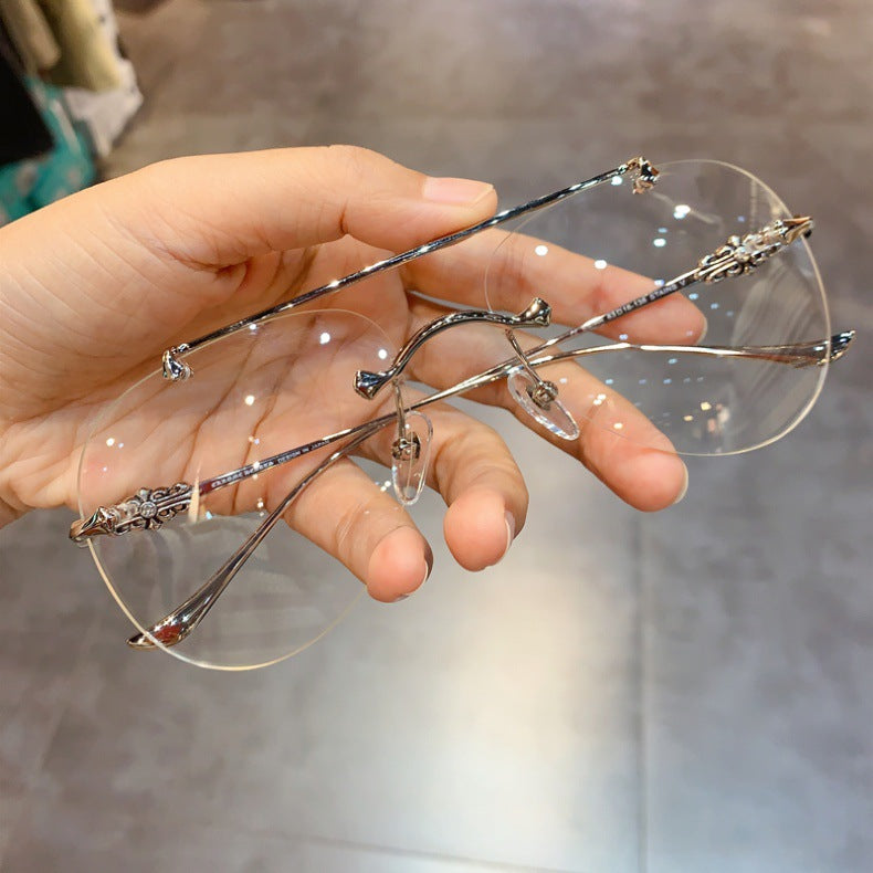 Chrome Hearts Rimless Prescription Goggles Wide-Fit Aviator Eyewear