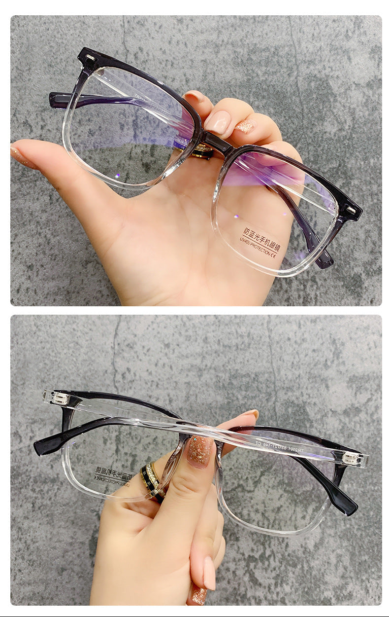 Black square frame TR90 eyeglasses frame