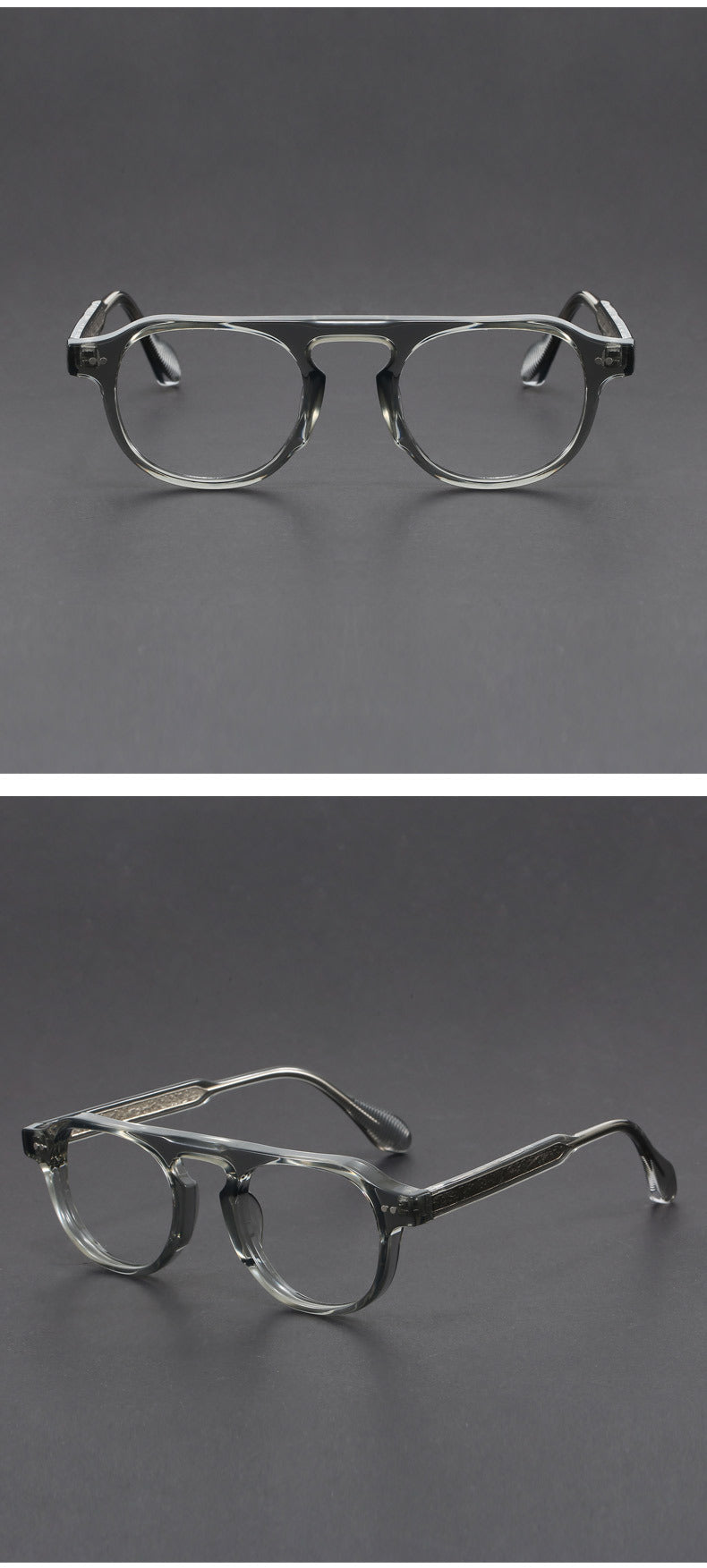 Hand-Carved Retro Aviator Eyeglass Frames