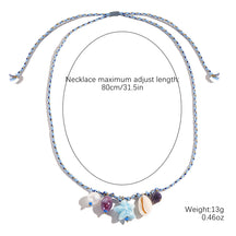starfish shell necklace colorful rope braided ceramic necklace