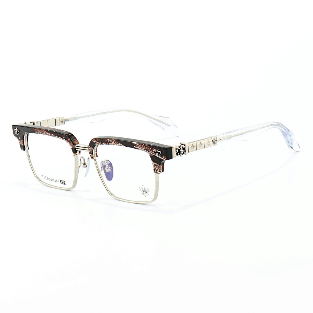 Chrome Hearts half-rimmed accordion temple glasses