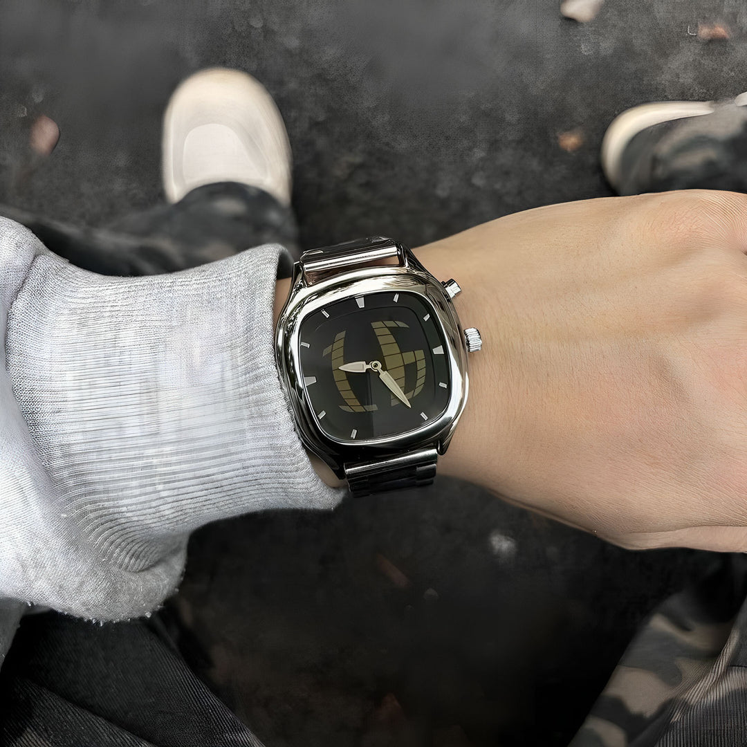Y2K retro steel band deformable digital dynamic watch