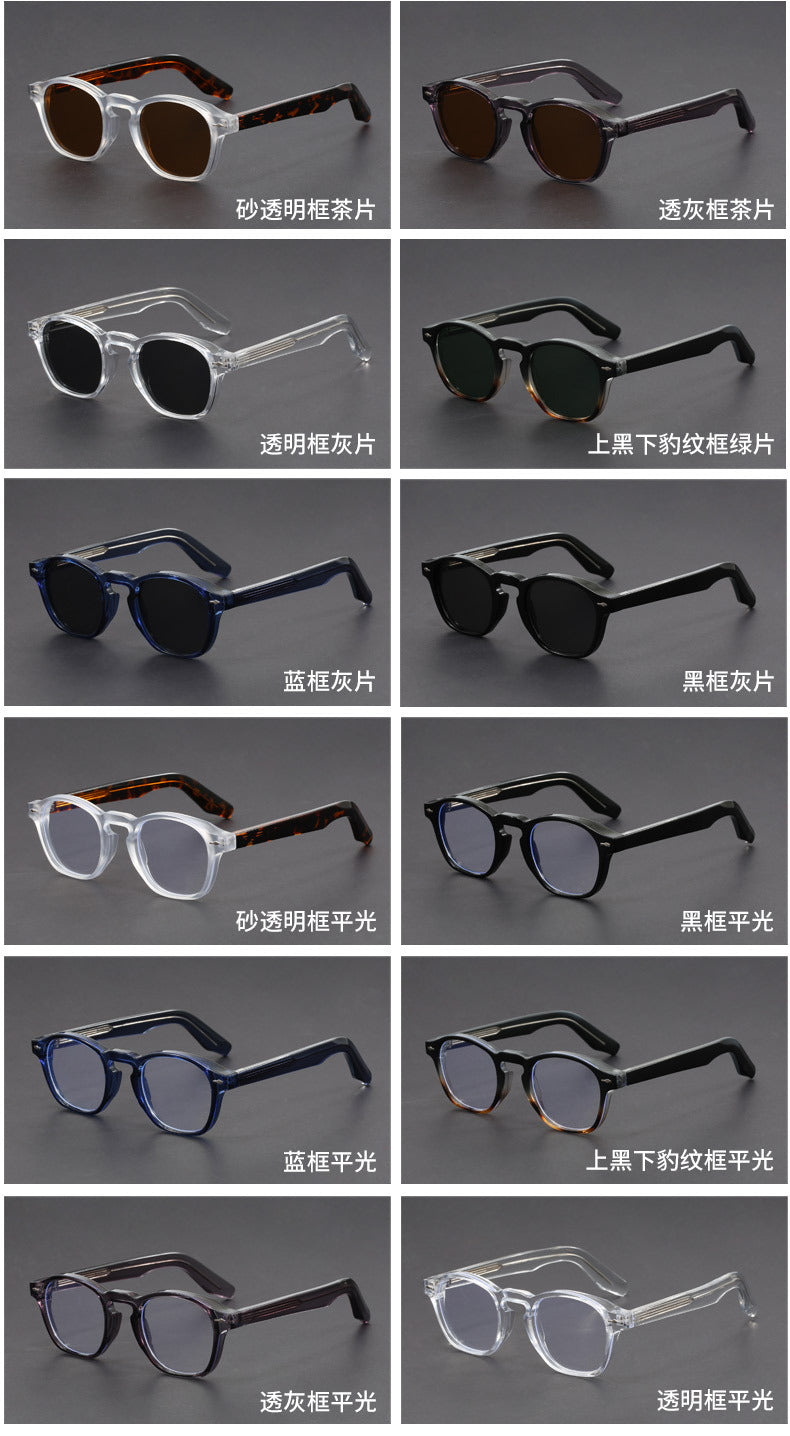 Propionic acid insert round frame sunglasses