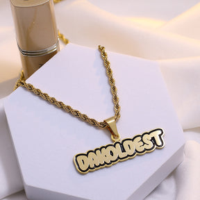 Customized vintage French ins enamel letter pendant