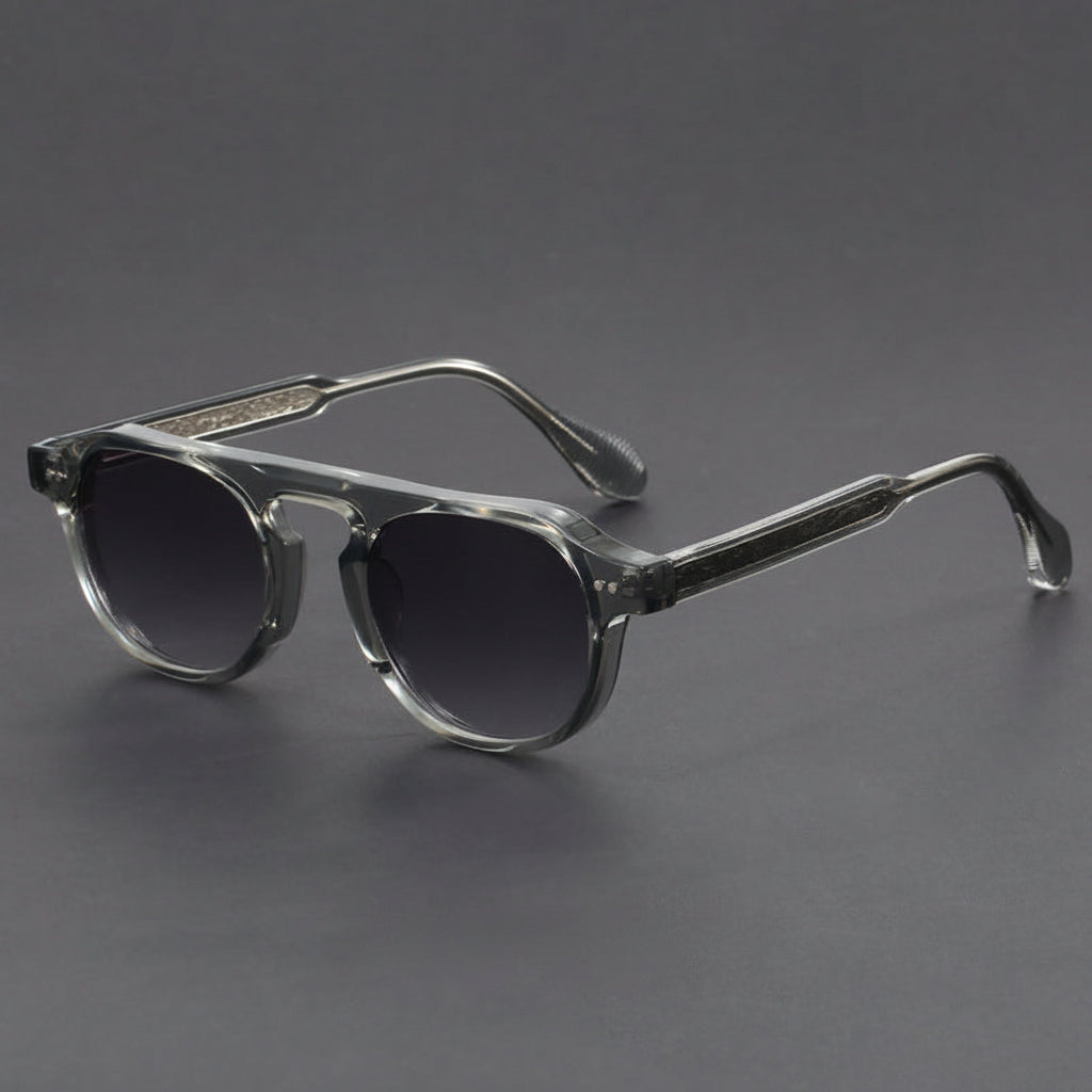 Retro round aviator sunglasses