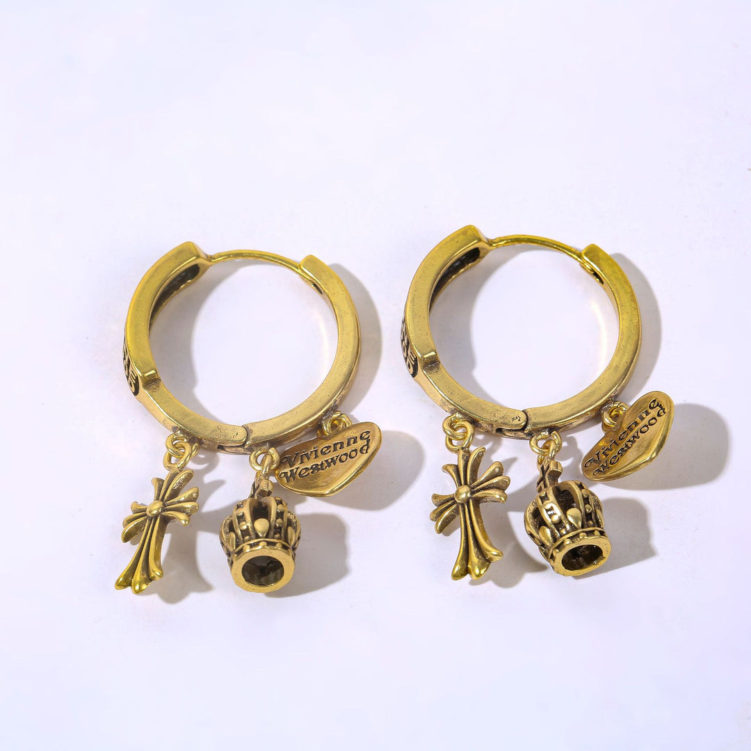 Chrome Hearts-Inspired Star, Heart, and Cross Earrings
