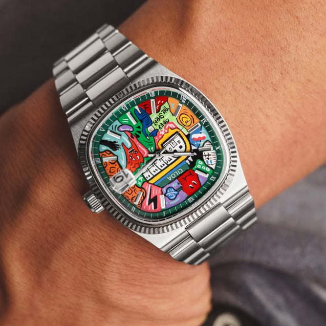 Graffiti Square Men's Watch