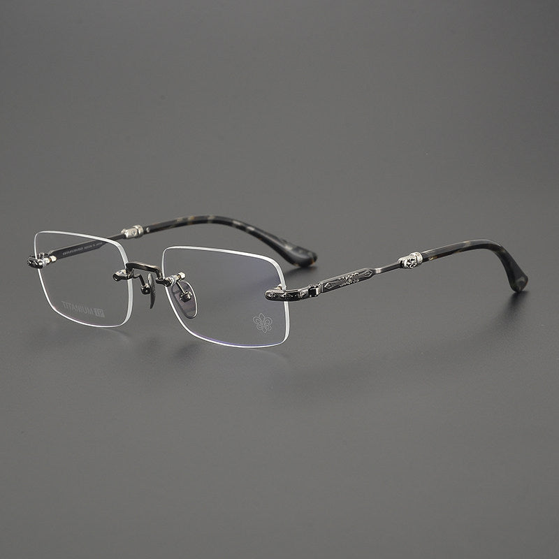 Chrome Hearts Refined Engraved Rimless Eyeglasses