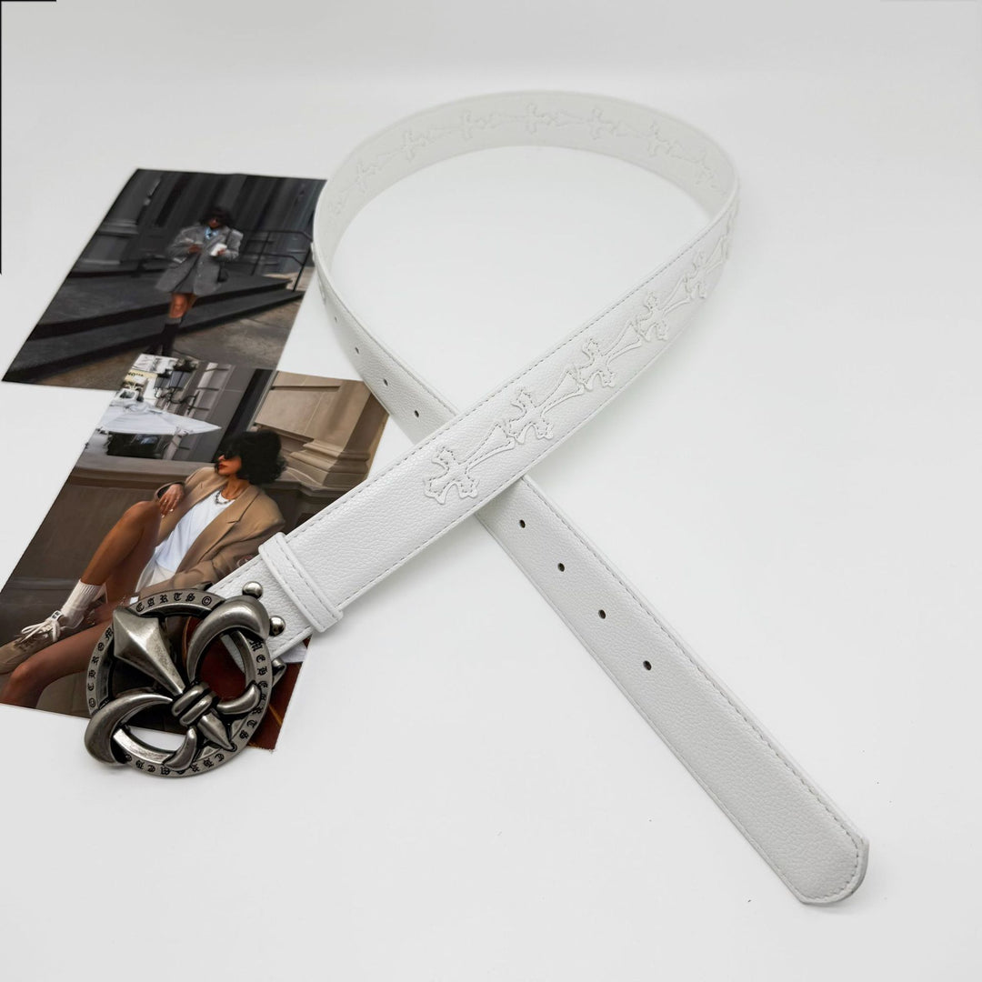 Chrome Hearts Cross-Motif Classic Leather Belt
