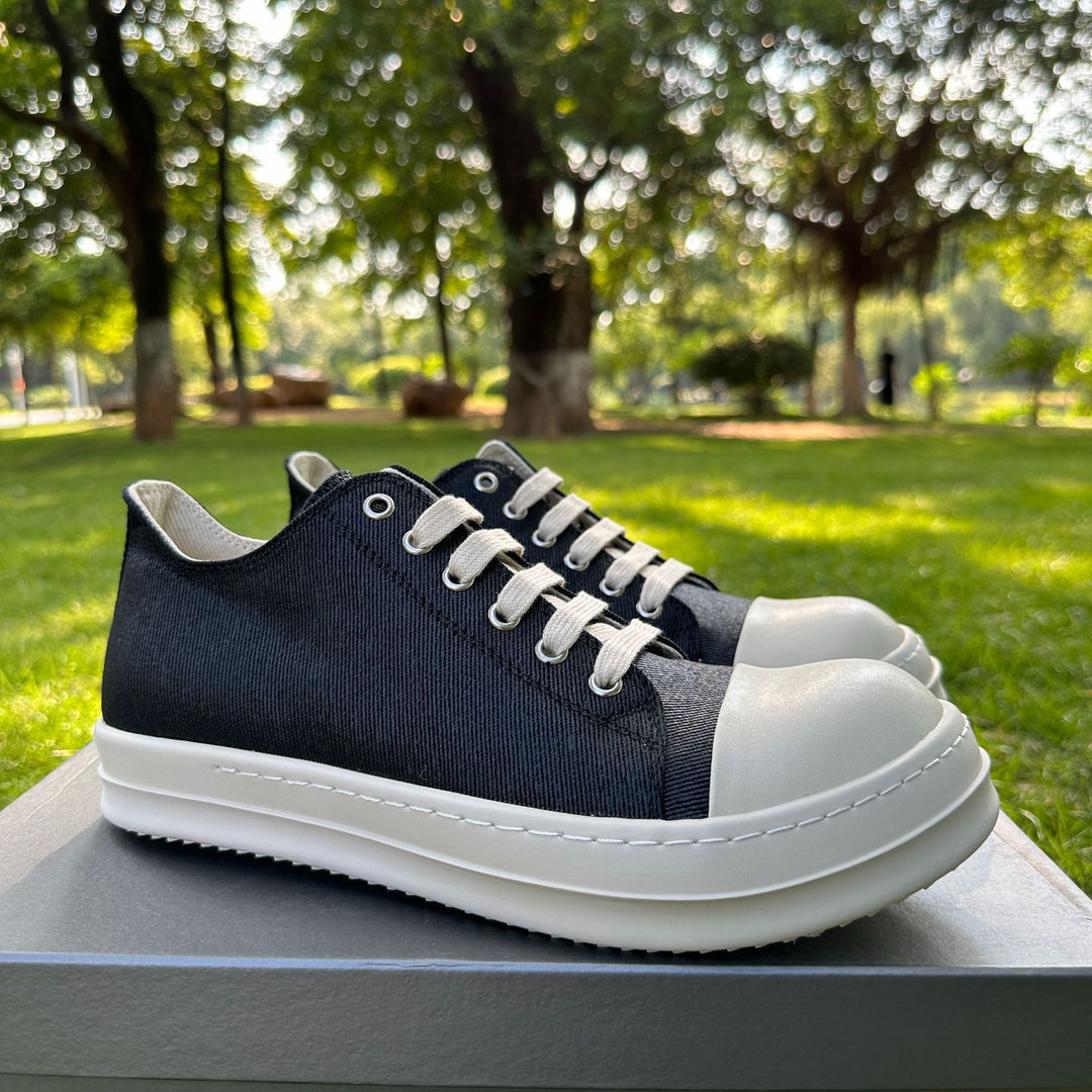 Low-Top Men's Shoes Casual Thick-Soled Canvas Sneakers