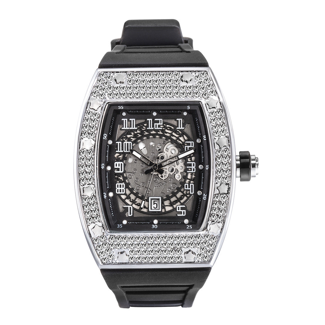 Tonneau-Shaped Quartz Watches with Silicone Straps
