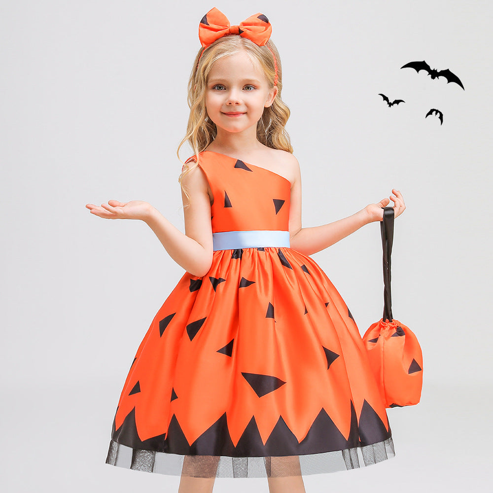 Halloween children's witch performance dress