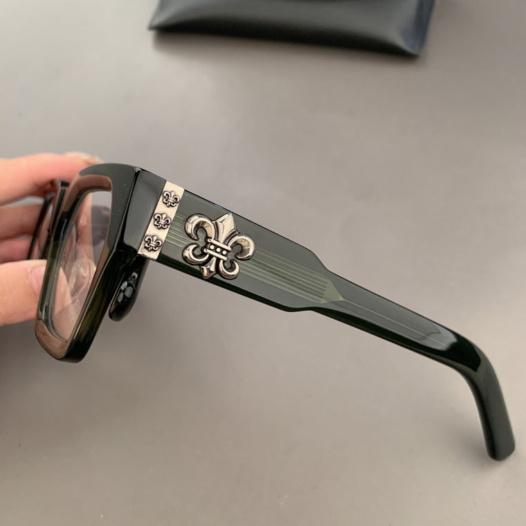 Chrome Hearts thick rimmed large frame no makeup glasses