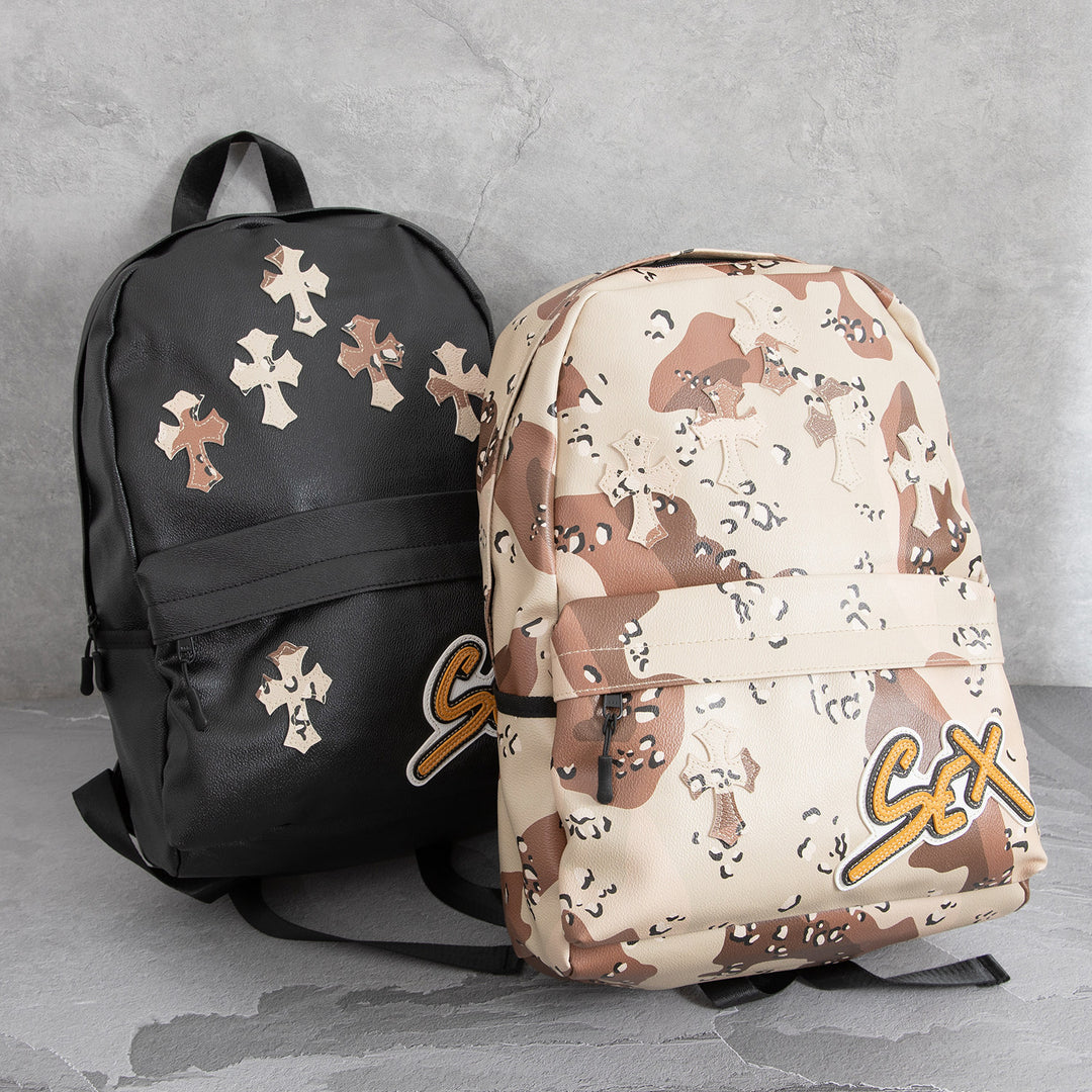 Chrome Hearts Cross Large Capacity PU Leather Backpack