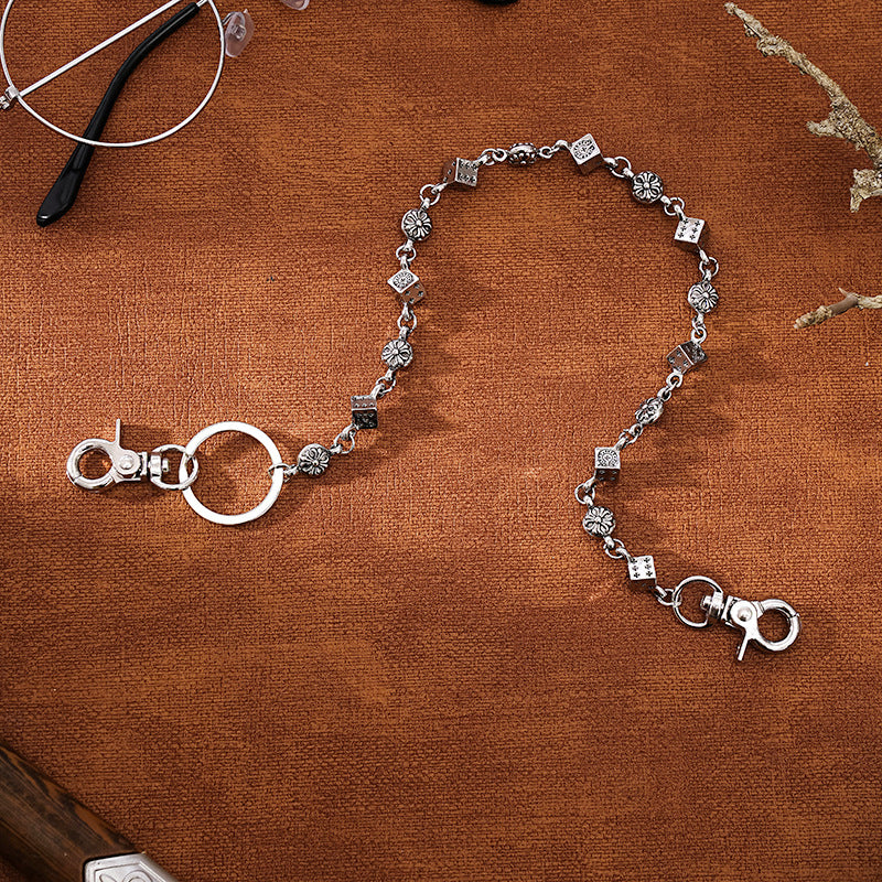 chromen harten vajra dobbelstenen metalen tailleketting