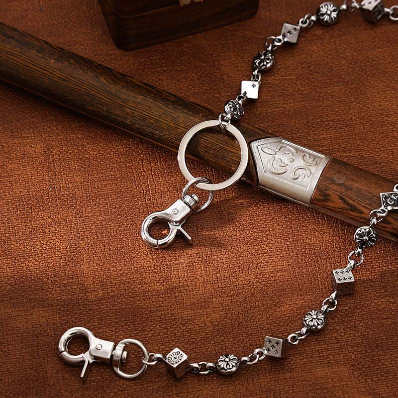 chromen harten vajra dobbelstenen metalen tailleketting