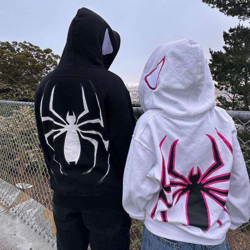 Y2K Halloween Spider-Man Zip Hoodies