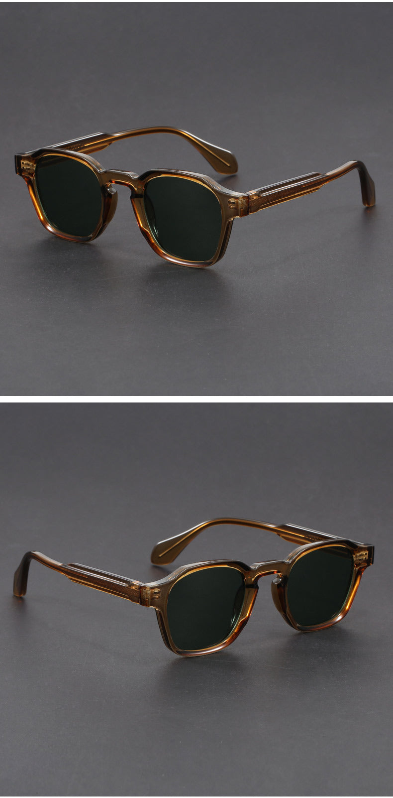 Retro irregular square black sunglasses