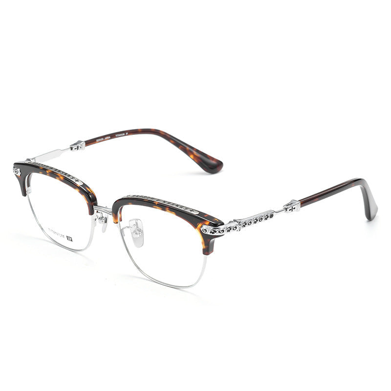 Trendy eyebrow pure titanium eyeglass frame