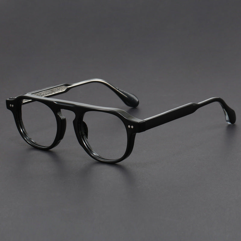 Hand-Carved Retro Aviator Eyeglass Frames