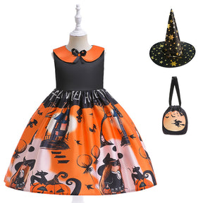 Halloween children's witch performance dress