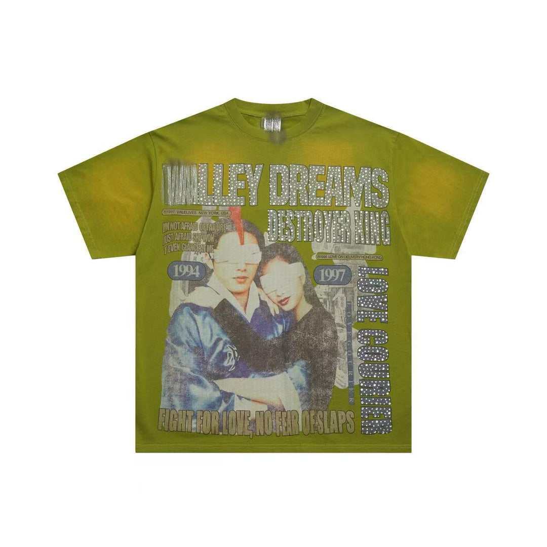 VAL Washed and Distressed Streetwear T-Shirt
