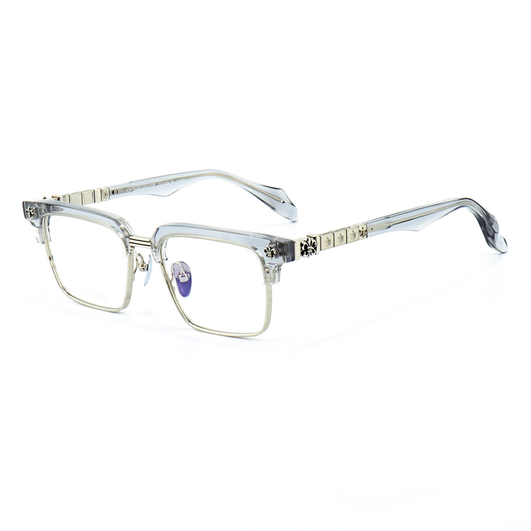 Chrome Hearts half-rimmed accordion temple glasses