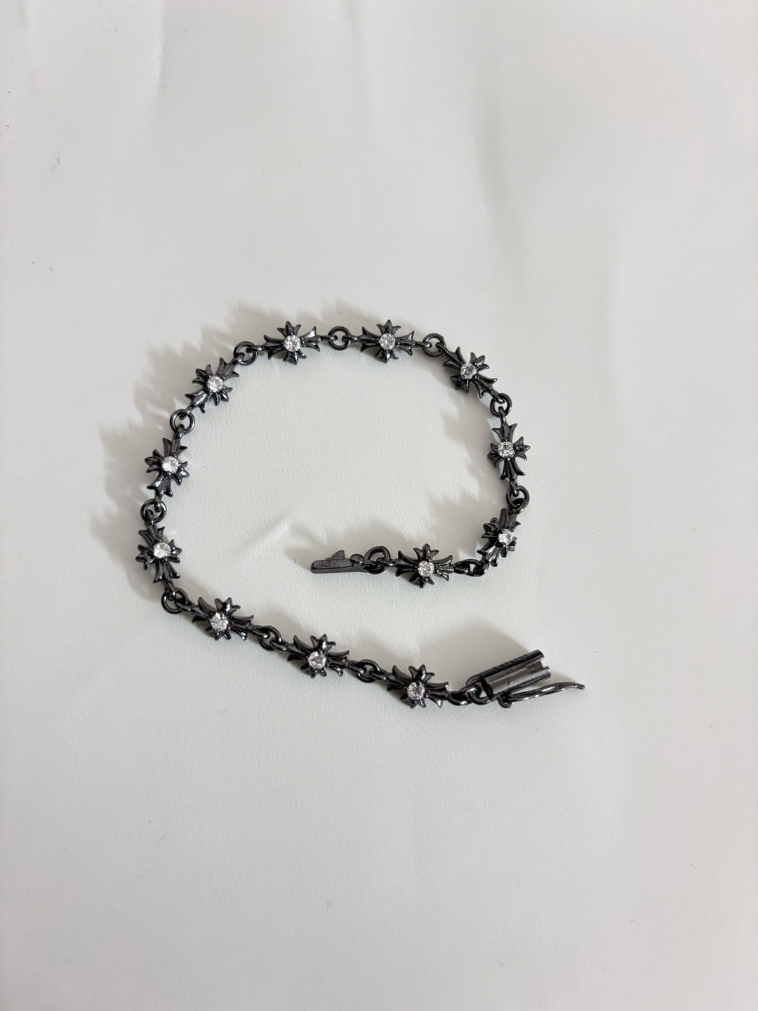 Chrome Hearts Black Gun finished Cross with Diamond inlaid Bracelet
