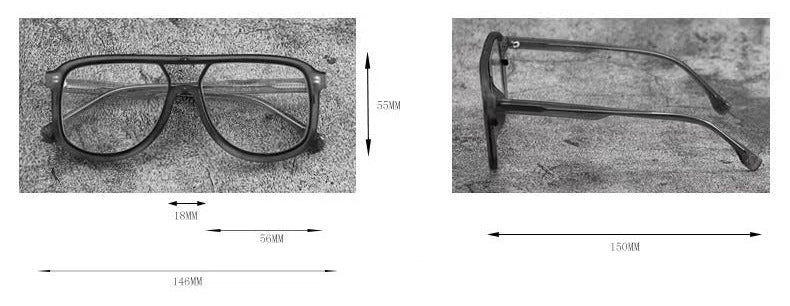 Retro oversized aviator clear glasses