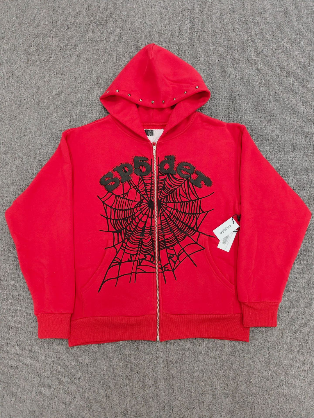 Sp5der fleece-lined zip-up spider web jacket