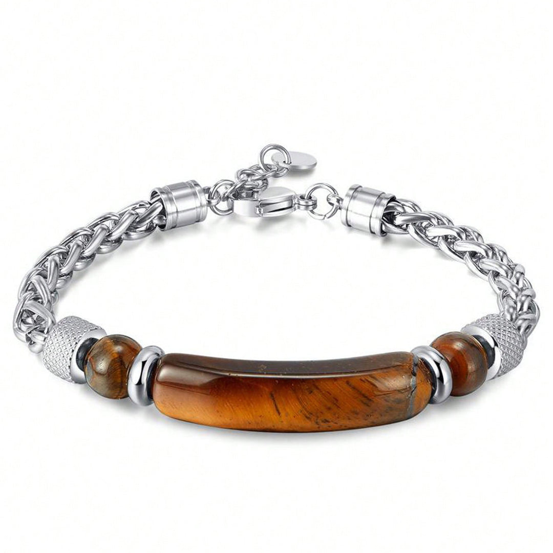 Titanium Steel & Tiger's Eye Bracelet