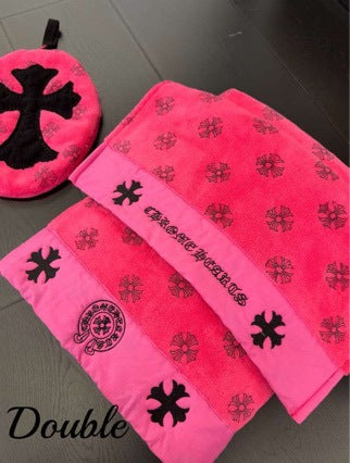 Chrome Hearts Coral Fleece Towel, Bath Towel, Head Wrap, Hair Drying Towel