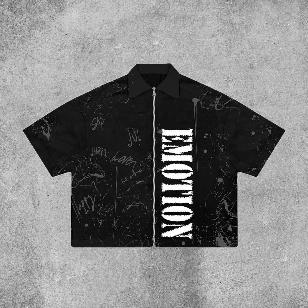 3D Digital Print Men's Zipper Shirt