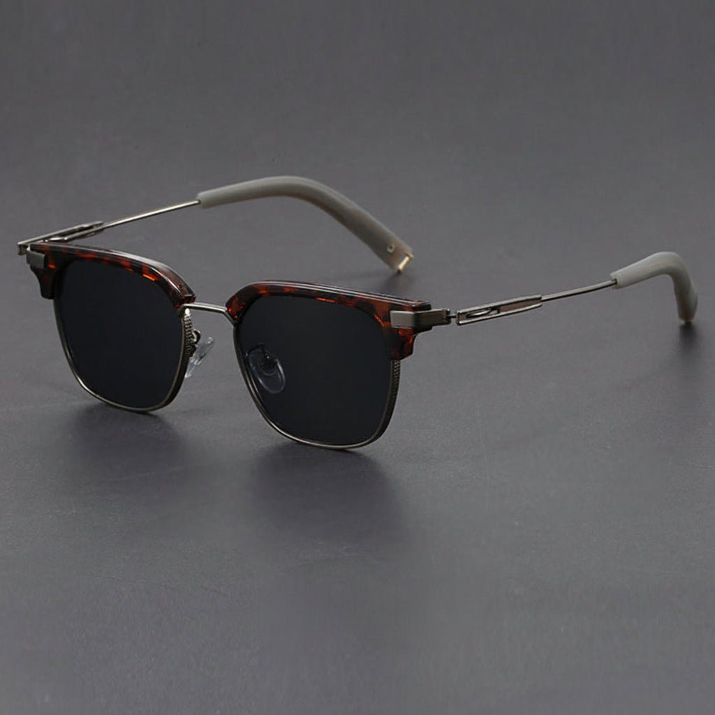 Classic half-rimmed browline Clubmaster sunglasses