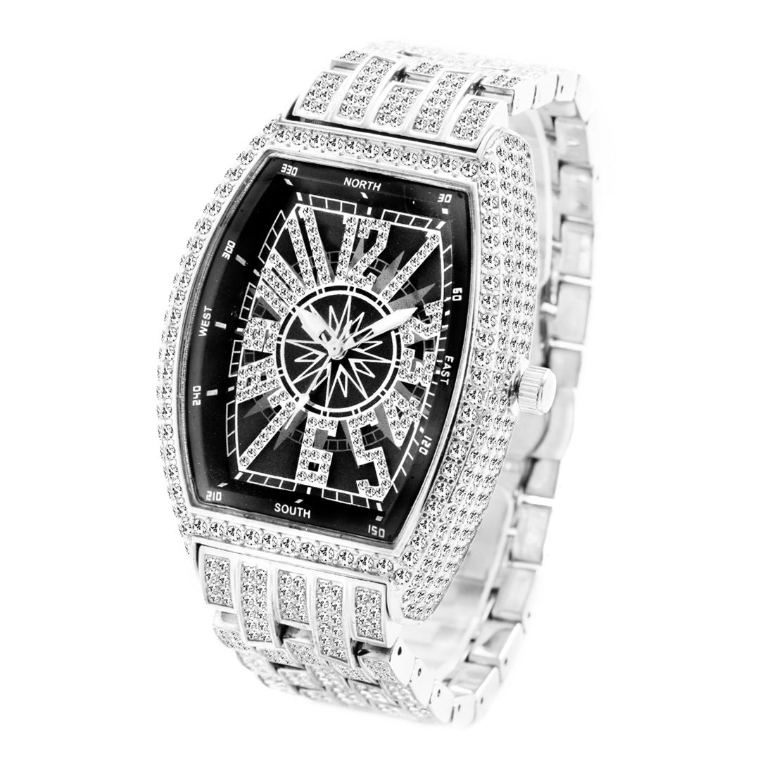 Full Diamond Dial with Tonneau-Shaped Dial